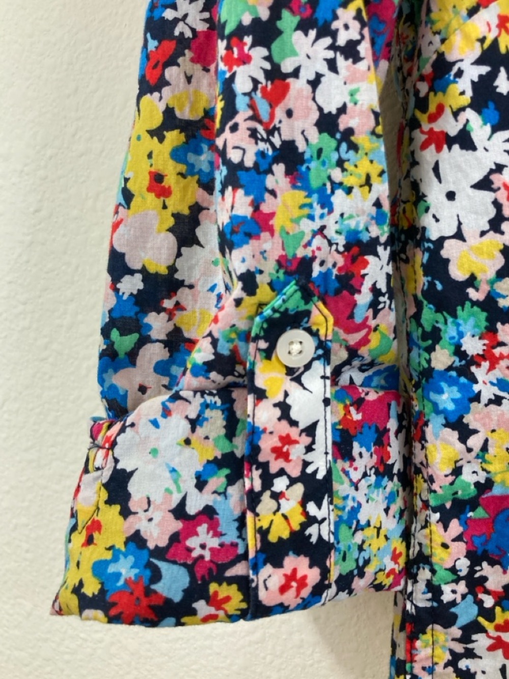 Talbots Multicolor Button-Down Floral Print Blouse with Roll-Up Sleeves Size S - Picture 6 of 11